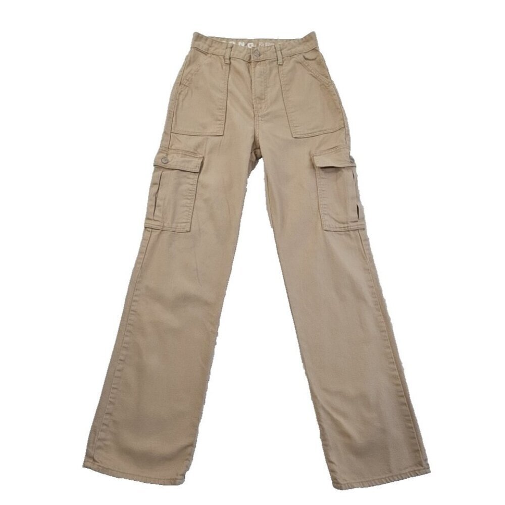 S.O.N.G. Jeans Women's‎ 5/27 Tan 90s Boyfriend Cargo High Rise Straight Leg EUC
